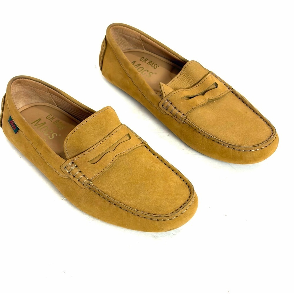 G H Bass Originals Davis Moc Driver Suede Loafer Shoe Sand Slip On Mens Size 7